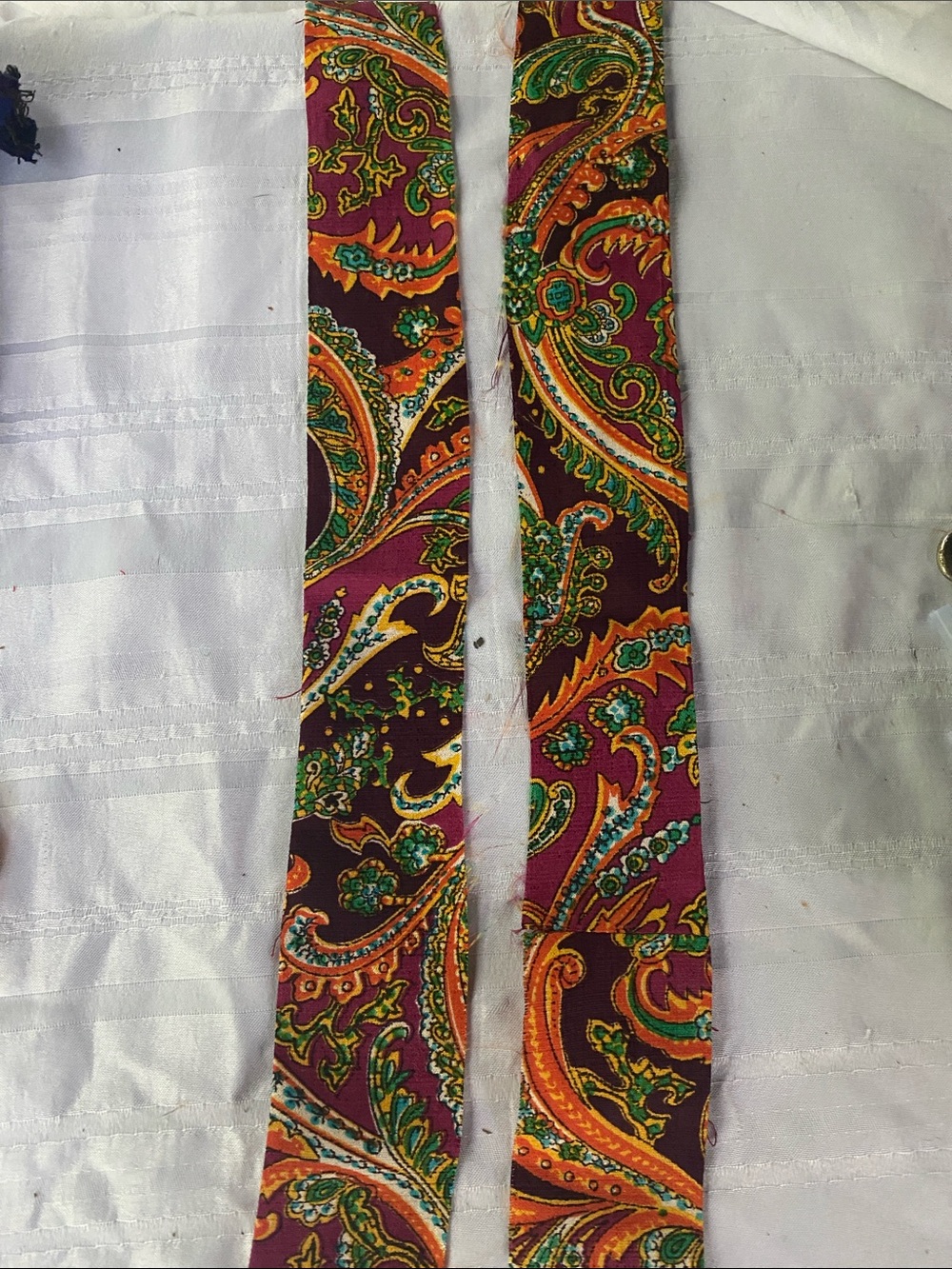 Multicolor Paisley Drop Earrings — Vibrant Purple & Orange